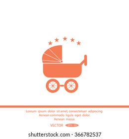 baby carriage, vector icon
