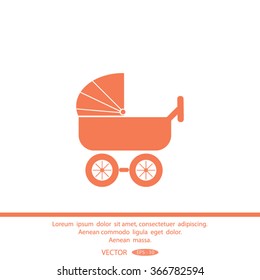 baby carriage, vector icon