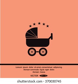 baby carriage, vector icon