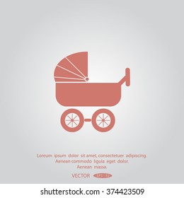 baby carriage, vector icon