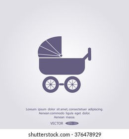 baby carriage, vector icon