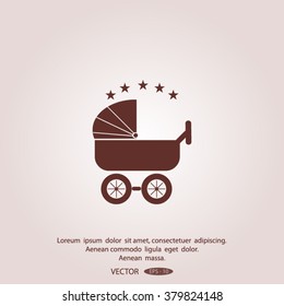 baby carriage, vector icon