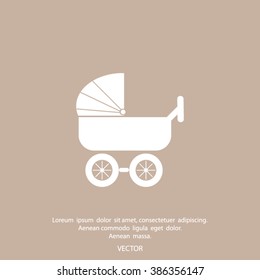 baby carriage, vector icon