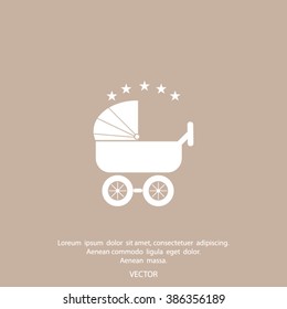 baby carriage, vector icon