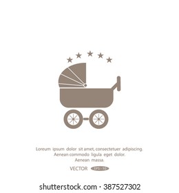 baby carriage, vector icon