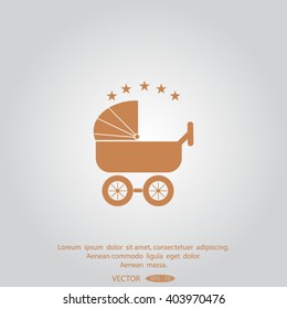 baby carriage, vector icon