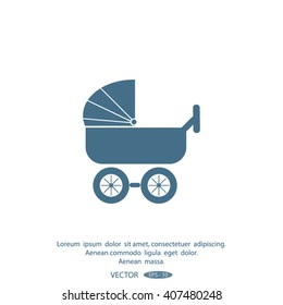 baby carriage, vector icon
