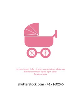 baby carriage, vector icon