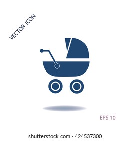 Baby carriage vector icon