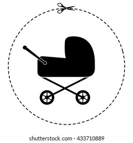 baby carriage vector icon