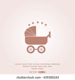 baby carriage, vector icon