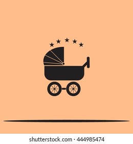 baby carriage, vector icon