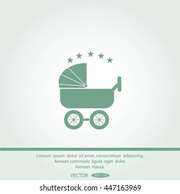 baby carriage, vector icon