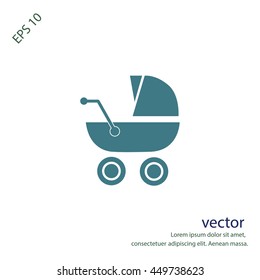 Baby carriage vector icon