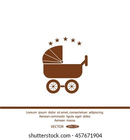 baby carriage, vector icon