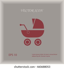 Baby carriage vector icon