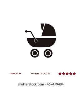 Baby carriage vector icon