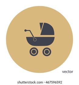 Baby carriage vector icon