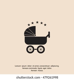 baby carriage, vector icon