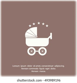 baby carriage, vector icon