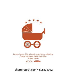 baby carriage, vector icon