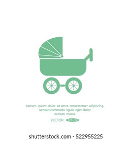 baby carriage, vector icon