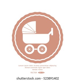 baby carriage, vector icon