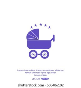 baby carriage, vector icon