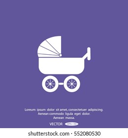 baby carriage, vector icon