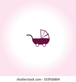 Baby Carriage Vector Icon.