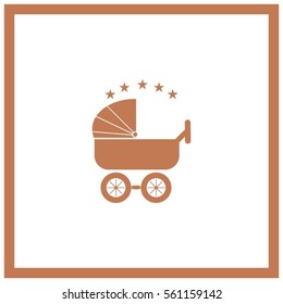 baby carriage, vector icon