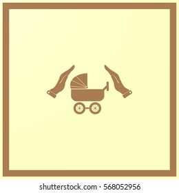 baby carriage, vector icon