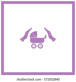 baby carriage, vector icon