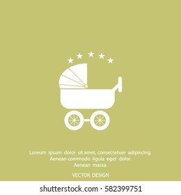 baby carriage, vector icon