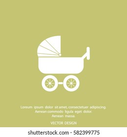 baby carriage, vector icon