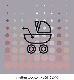 Baby carriage vector icon