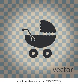 Baby carriage vector icon