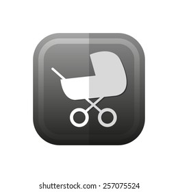 Baby carriage - vector icon, flat design