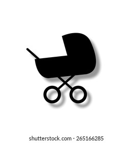 Baby carriage - vector icon with shadow
