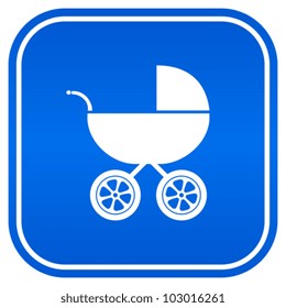 Baby carriage vector sign