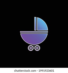 Baby Carriage With Wheels blue gradient vector icon