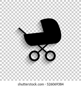 Baby carriage - white vector 