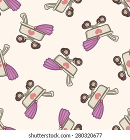Baby carriages , cartoon seamless pattern background