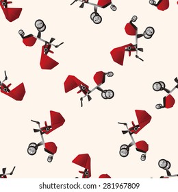 Baby carriages , cartoon seamless pattern background