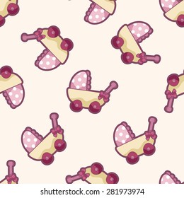 Baby carriages , cartoon seamless pattern background