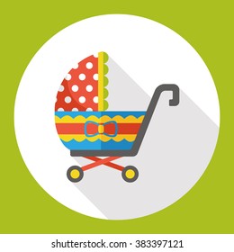 Baby carriages flat icon