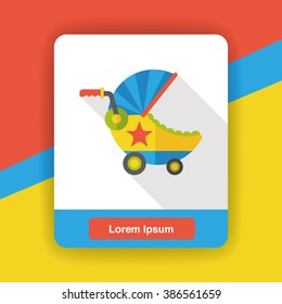 Baby carriages flat icon
