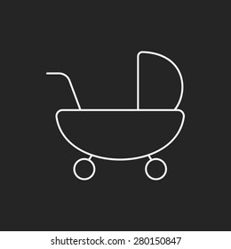 Baby carriages line icon