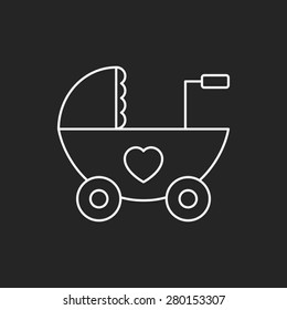 Baby carriages line icon
