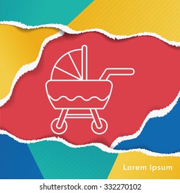 Baby carriages line icon